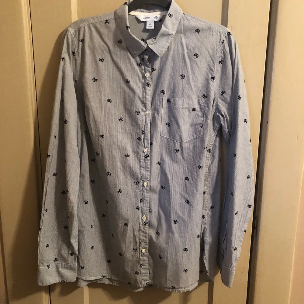 Old Navy The Classic Shirt Cat Print